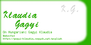 klaudia gagyi business card